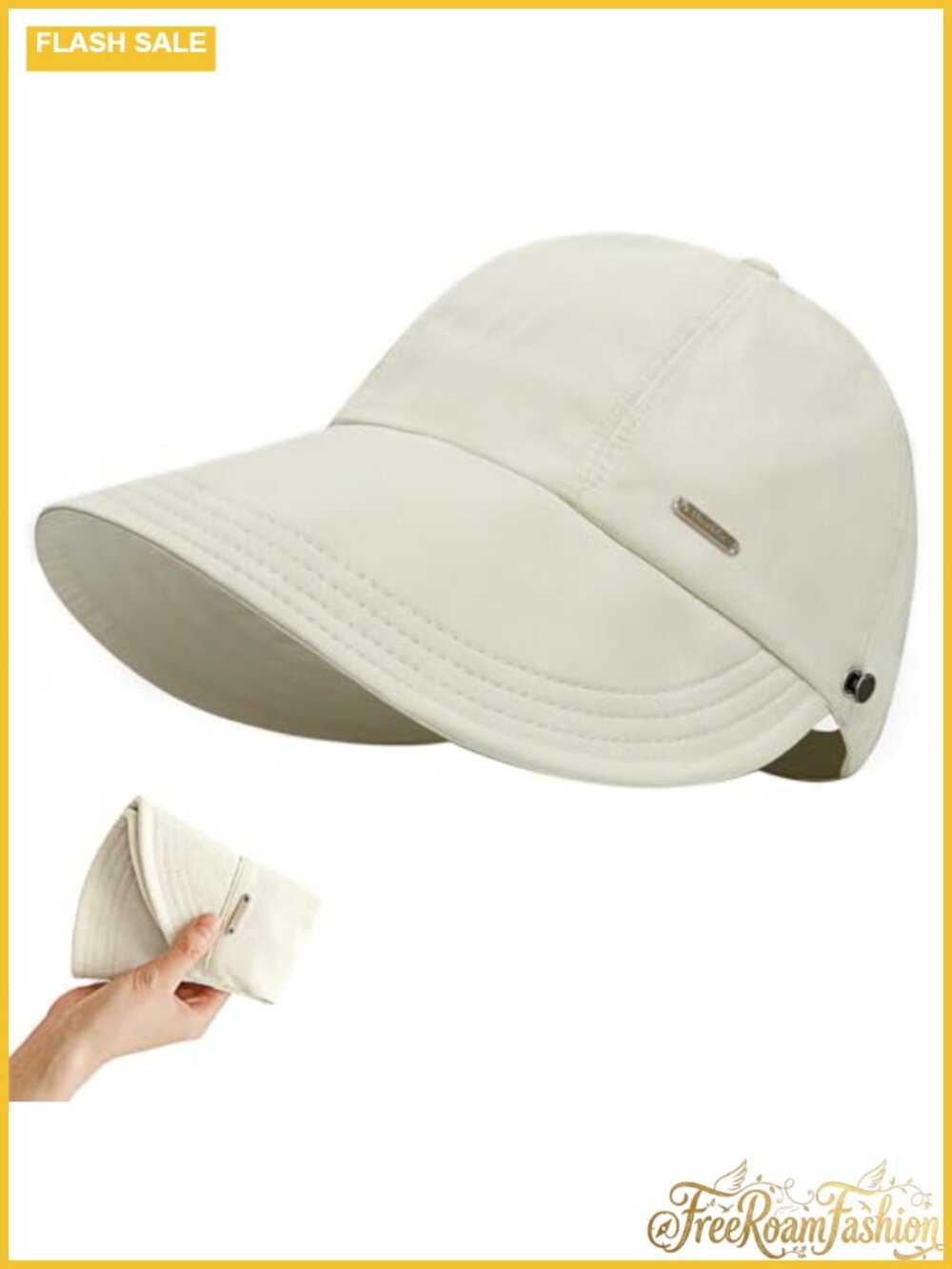 UPF 50+ Sun Hat Wide Brim Adjustable Ponytail Packable Ripstop Polyester